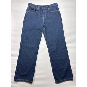 NWT Levi's Women's Low Pro Straight Striped Blue Denim Jeans - 31x30 (34x30)